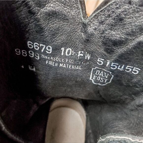 Dan Post Black Cherry Albany Western Embroidered Flame Cowboy Boots Size 10.5 - Picture 7 of 7